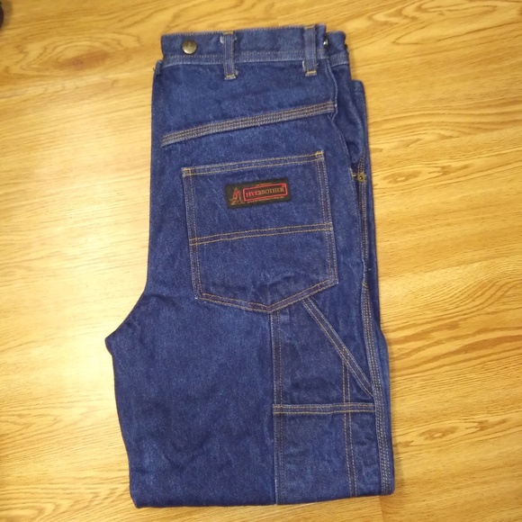 USA Works Five Brother Bootcut Blue Jeans 33 x 30 - Picture 4 of 10